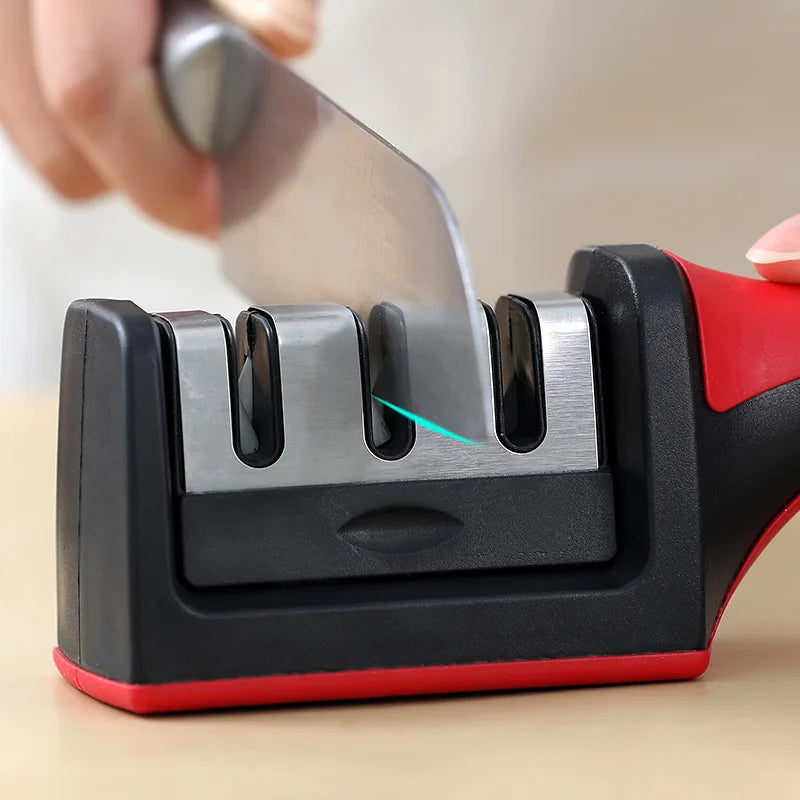 Multi-Function Kitchen Knife Sharpener – Portable 3-Step Sharpening Gadget for Home Use